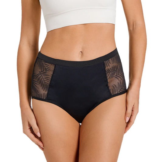PowerFlow High-Waisted Panties Sheer Black Pattern
